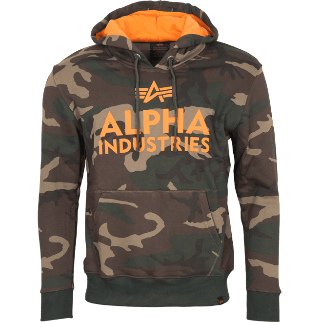 Alpha Industries Mikina  Foam Print Hoody woodland camo 65 L