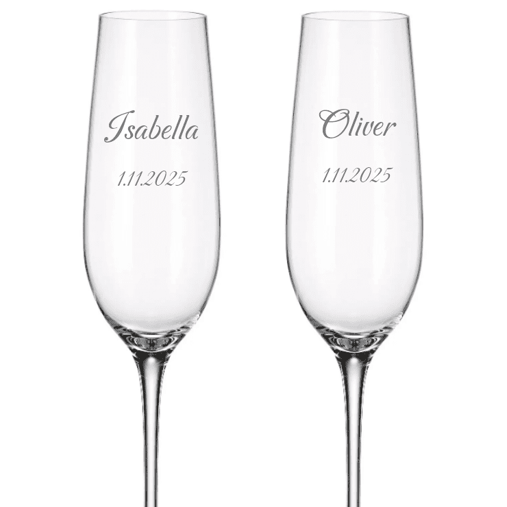 Dekorant svatby Svatební sklenice na šampaňské pro novomanžele Carattere 270 ml 2KS