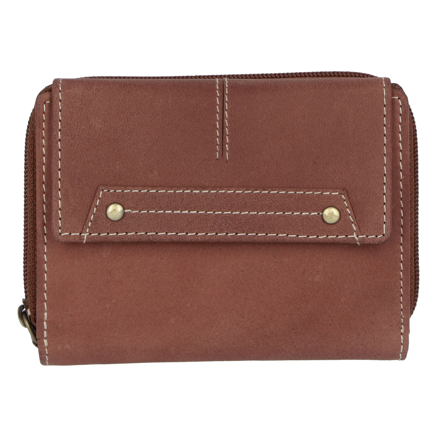 Dámská kožená peněženka hnědá broušená - Tomas Oraigy hnědá