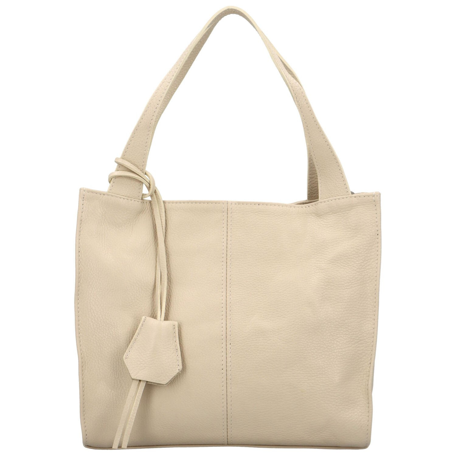 Dámská kožená kabelka krémová - Delami Methya krémová