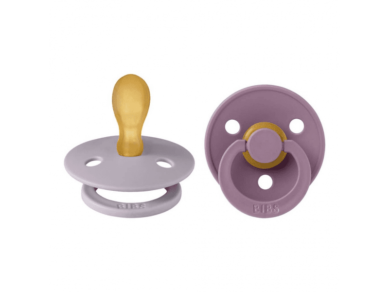 Bibs Dudlíky COLOUR Fossil Grey/Mauve - velikost 2, přír. kaučuk 2ks