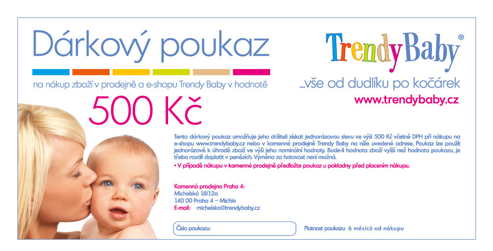 TRENDY BABY Dárkový poukaz 500 Kč