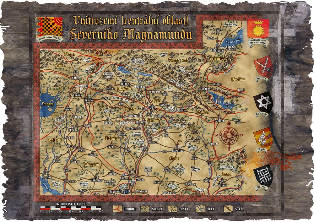 Mytago Mapa vnitrozemí Severního Magnamundu