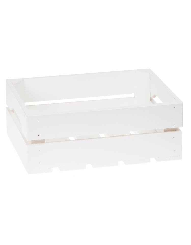 FK Dřevěná bedýnka 31x22x12 cm, Bílá