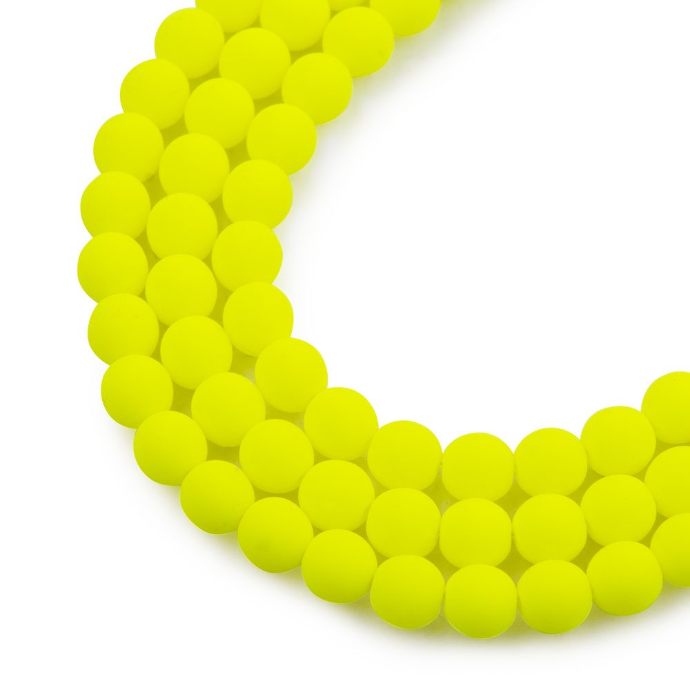 Estrela České mačkané korálky Estrela NEON 6 mm žluté - 30 ks