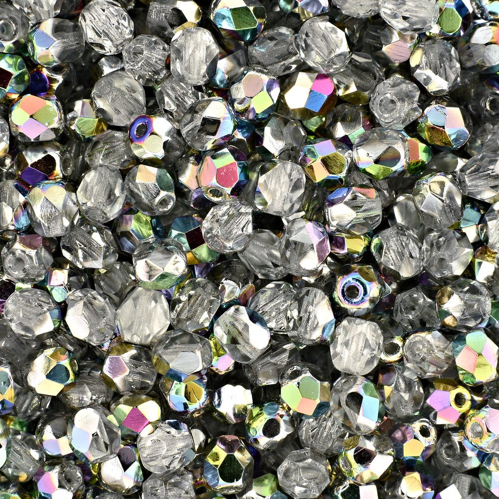 Manumi české broušené korálky 4mm Crystal Vitrail - 225 ks