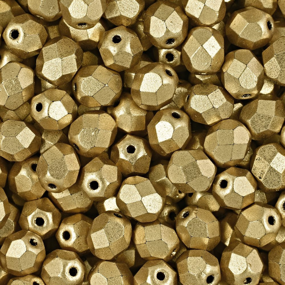 Manumi české broušené korálky 6mm Matte Metallic Flax - 150 ks