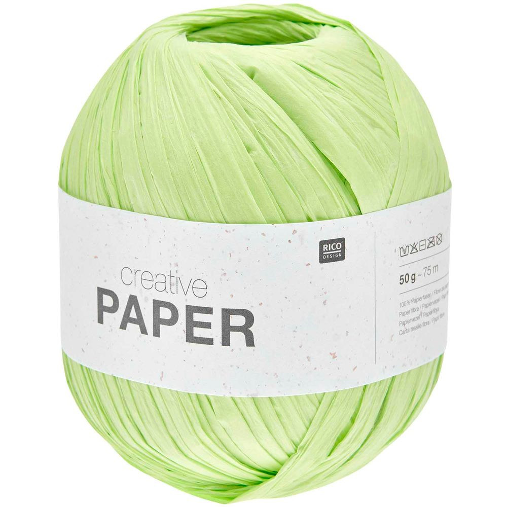 Rico design háčkovací papírová příze Creative paper odstín 008 světle zelená - 1 ks