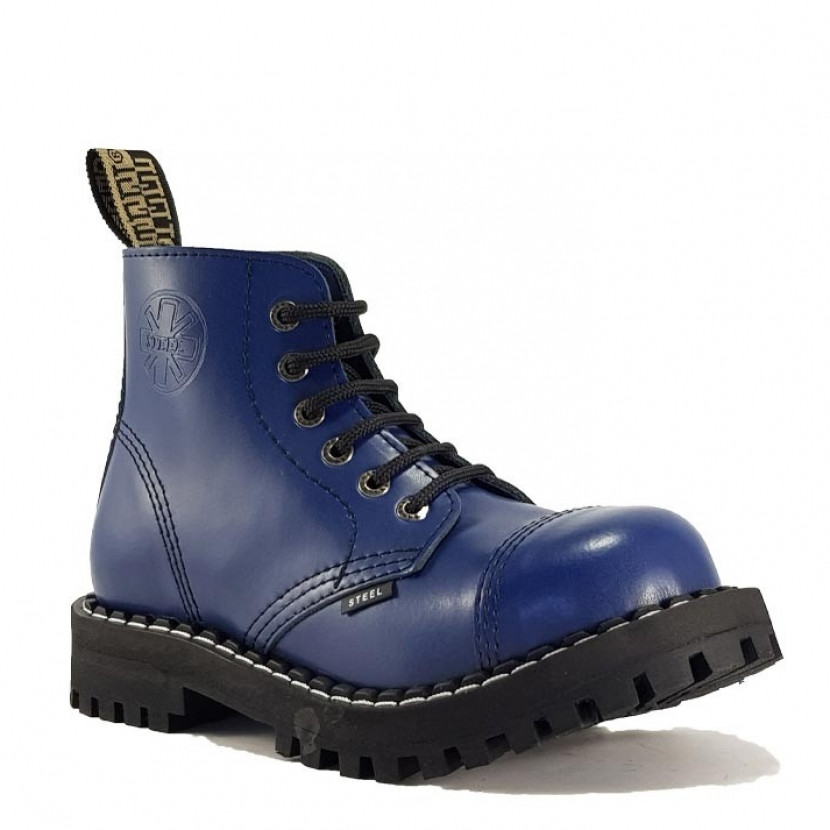 Boty Steel 6-dírkové - modré, 45