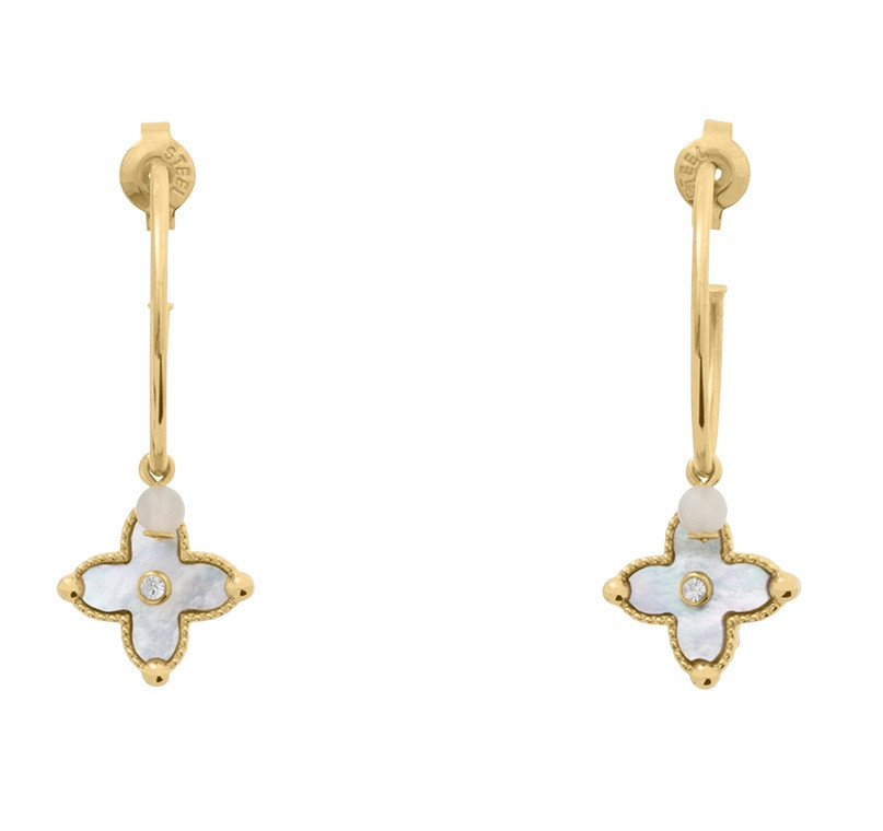 Pierre Lannier Půvabné kruhové náušnice s přívěsky Rubya BJ23A2211