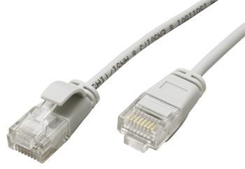 Roline GREEN UTP patchkabel kat. 6a, tenký, LSOH, 1m, šedý