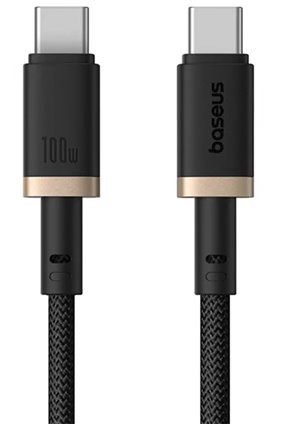 Rychlonabíjecí kabel Baseus Dura USB-C/USB-C 2m 100W černo zlatý