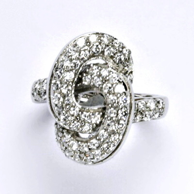 Stříbrný prsten s čirými zirkony,prsten ze stříbra,váha 6,49 g