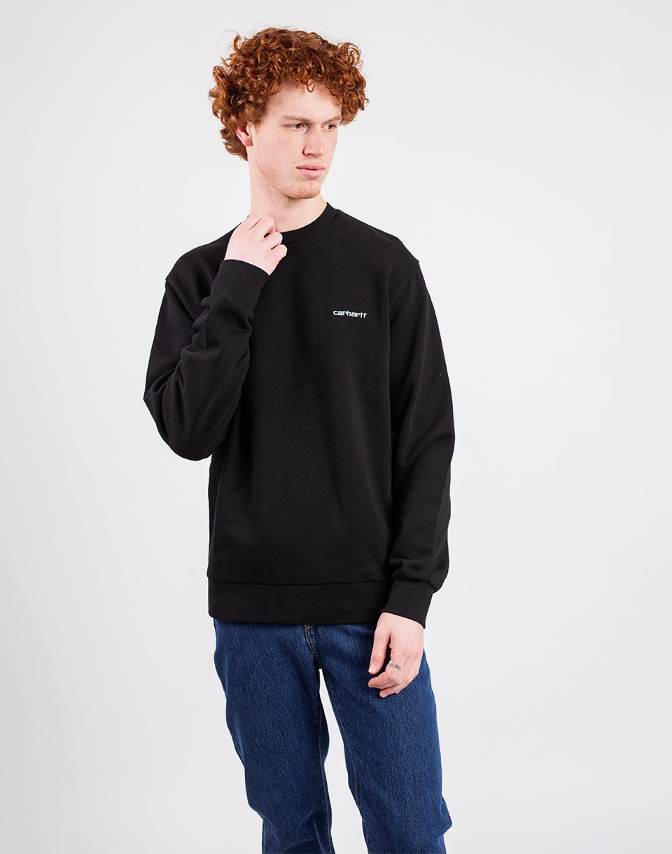 Carhartt WIP Script Embroidery Sweat Black/White S