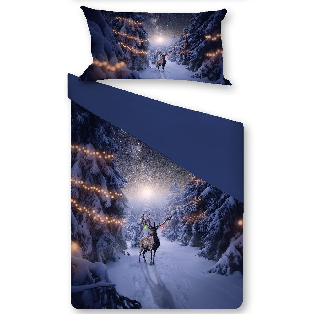 Gipetex Natural Dream 3D Italské povlečení 100% bavlna Deer - 140x200 / 70x90 cm