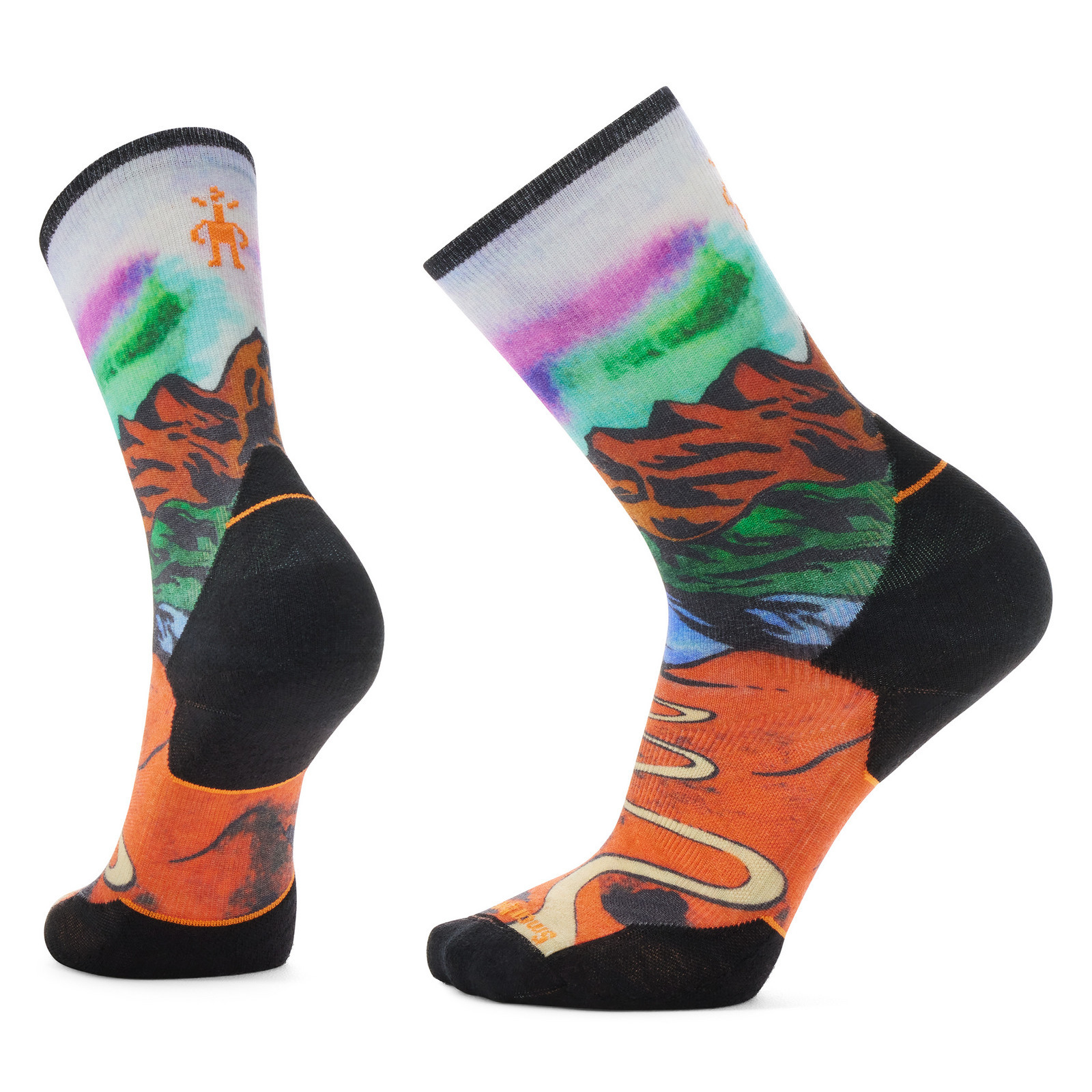 Smartwool TRAIL RUN TC SINGLETRACK PRINT CREW orange rust Velikost: L 196575354607