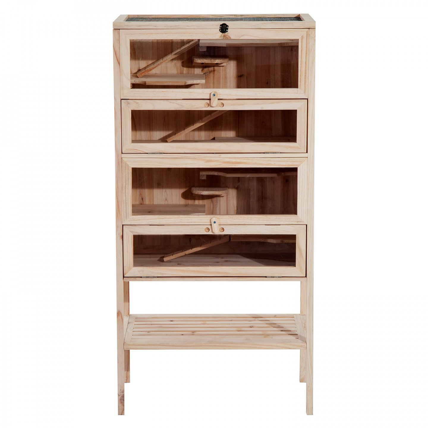 Goleto Dřevěná klec pro hlodavce 60 x 40 x 120 cm