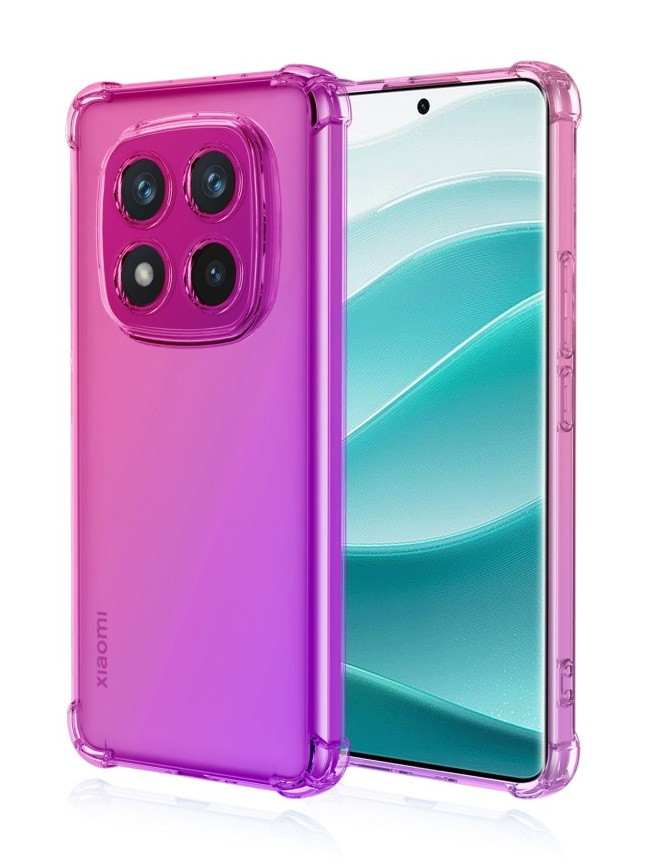 Kryt TopQ Xiaomi Redmi Note 14 Pro 5G Shock duhový růžovo-fialový 136794