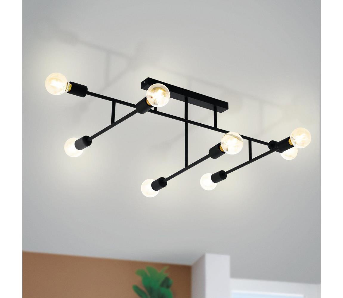 Eglo Eglo 98035 - Přisazený lustr BELSIANA 8xE27/40W/230V černá