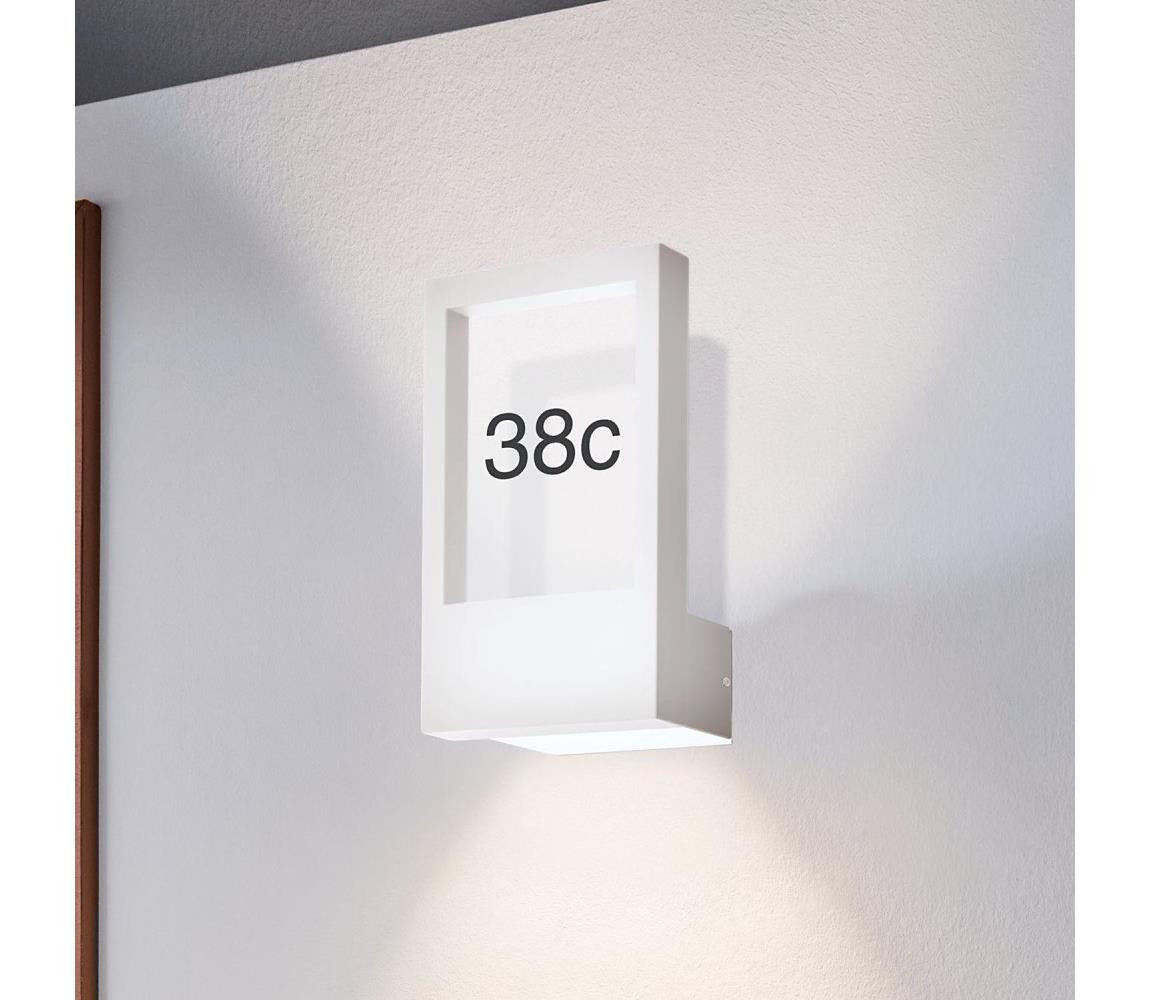 Eglo Eglo 98143 - Domovní číslo MONTEROS 1xE27/28W/230V bílá IP44