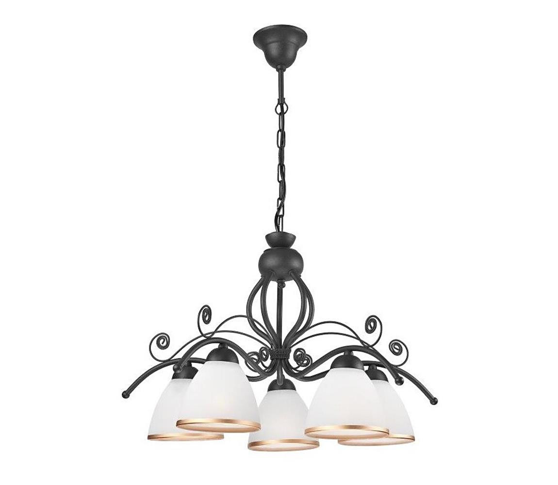 Lustr na řetězu RETRO II 5xE27/60W/230V antracit