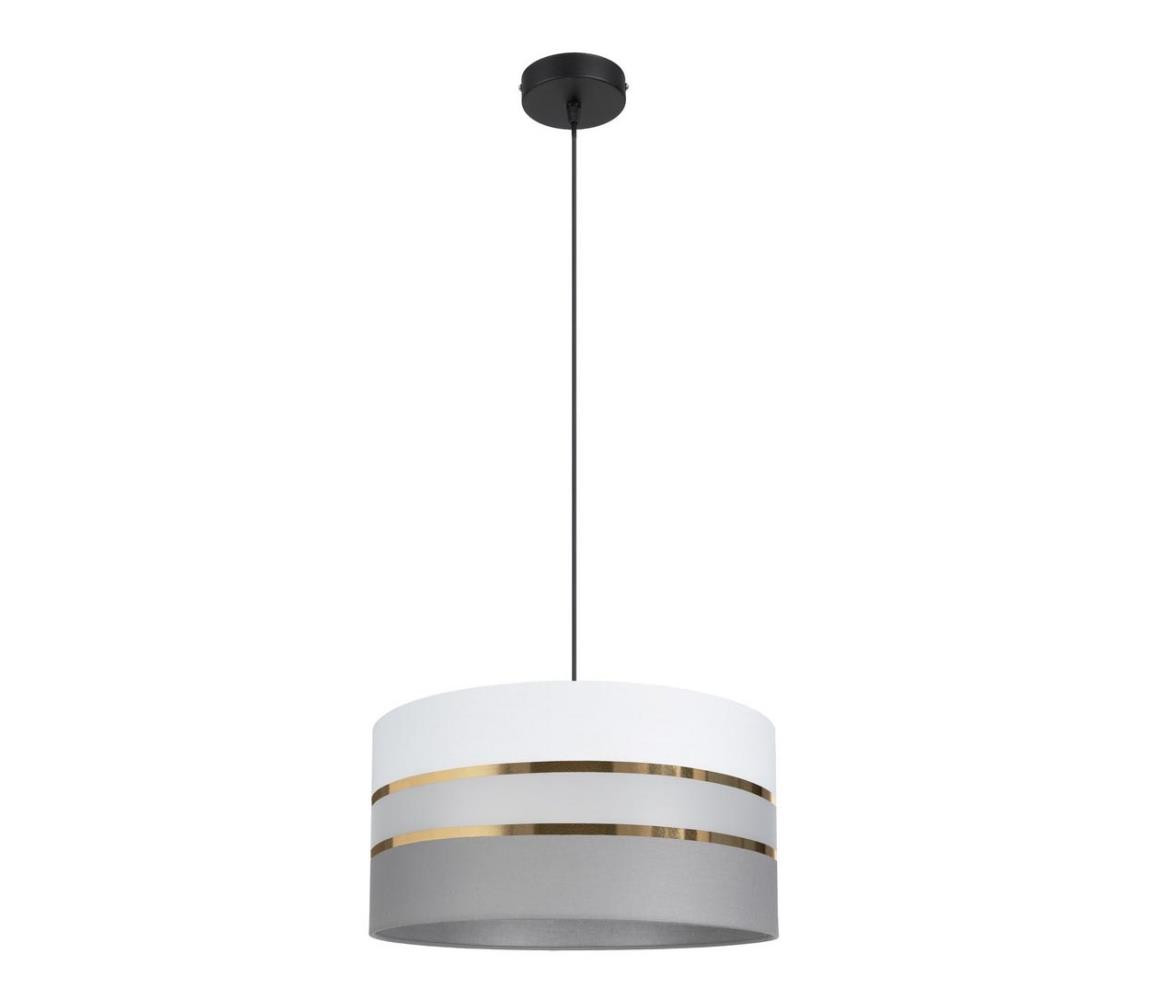 Lustr na lanku CORAL 1xE27/60W/230V pr. 40 cm bílá/šedá