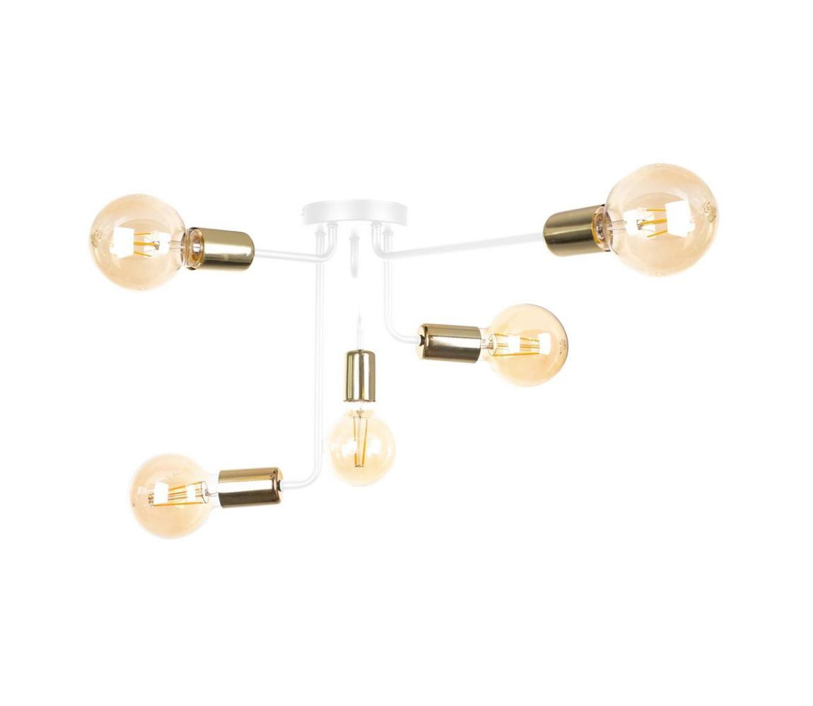 Keter Lighting Přisazený lustr NIXO 5xE27/60W/230V bílá/zlatá