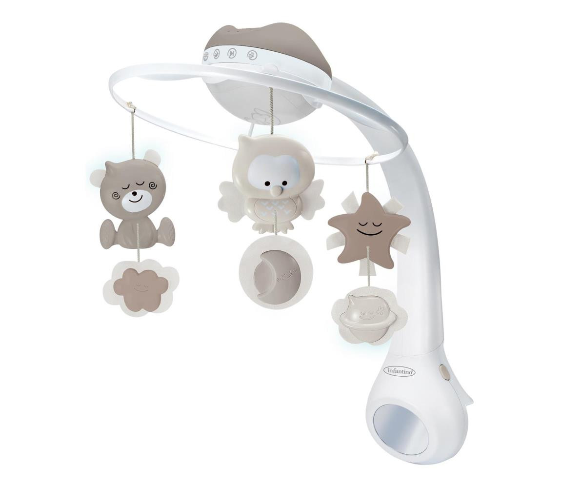 Infantino Infantino - Kolotoč nad postýlku s melodií 3v1 3xAAA hnědá