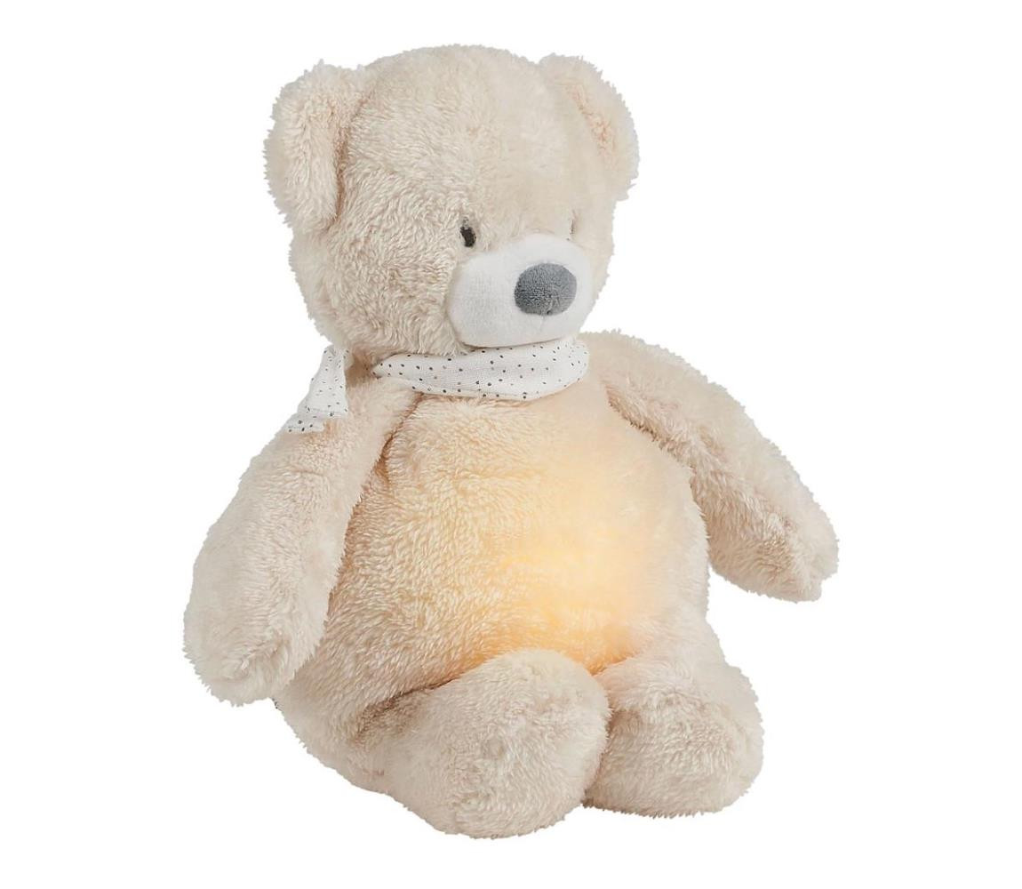 Nattou usínaček plyšový hudební se světýlkem a senzorem pláče 4v1 Sleepy Bear Beige