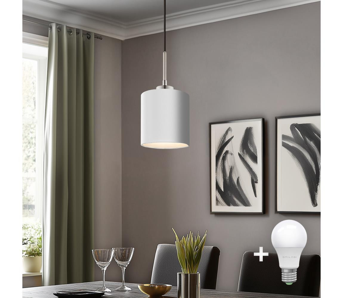 Eglo Eglo - LED  Lustr na lanku TUNJA 1xE27/60W/230V bílá