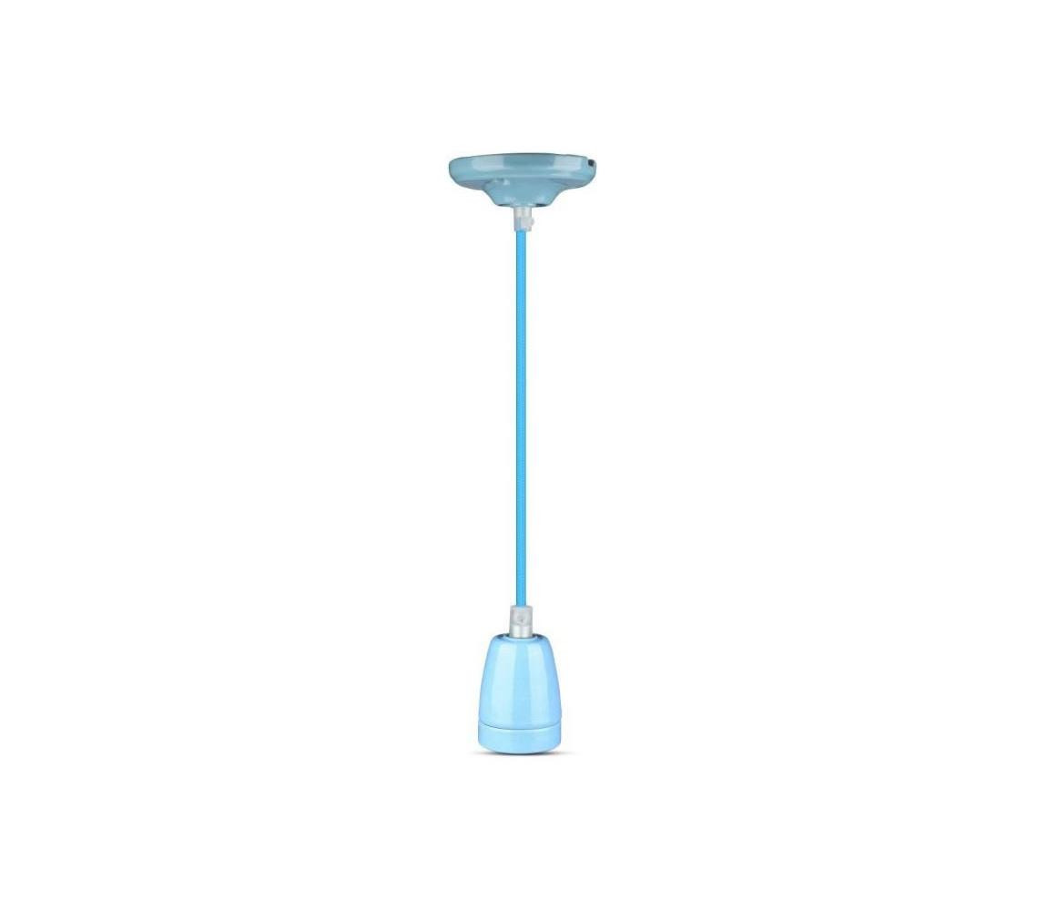 Napájecí kabel 1xE27/60W/230V modrá/porcelán
