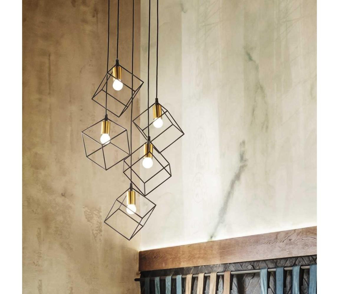 Ideal Lux Ideal Lux - Lustr na lanku ICE 5xE27/60W/230V pr. 50 cm černá