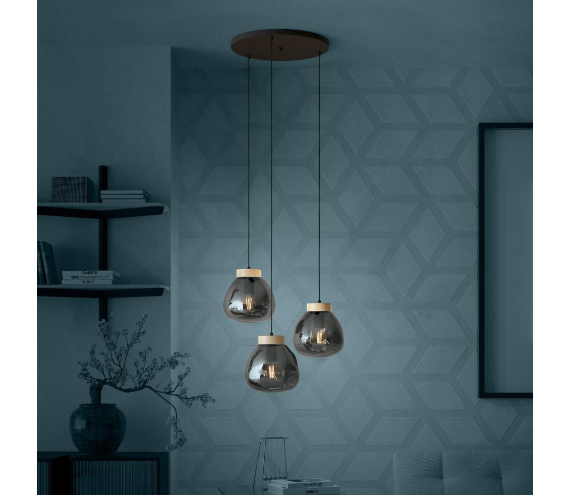 Eglo Eglo 390319 - Lustr na lanku MAGACELA 3xE27/40W/230V kouřová