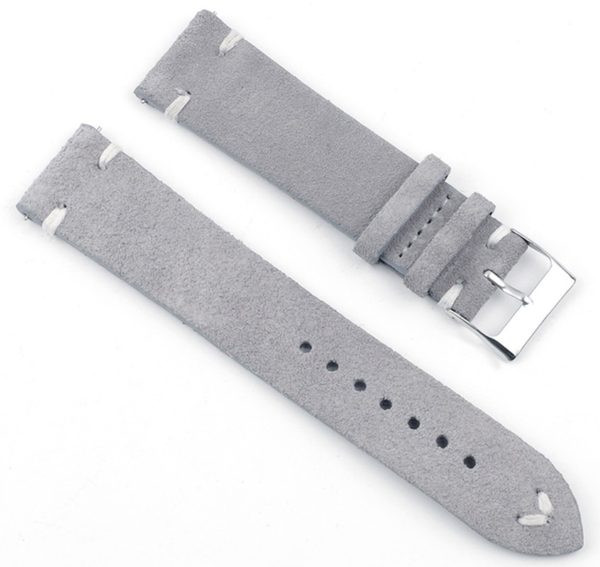 Kožený řemínek Vintage - světle šedý - 20 mm