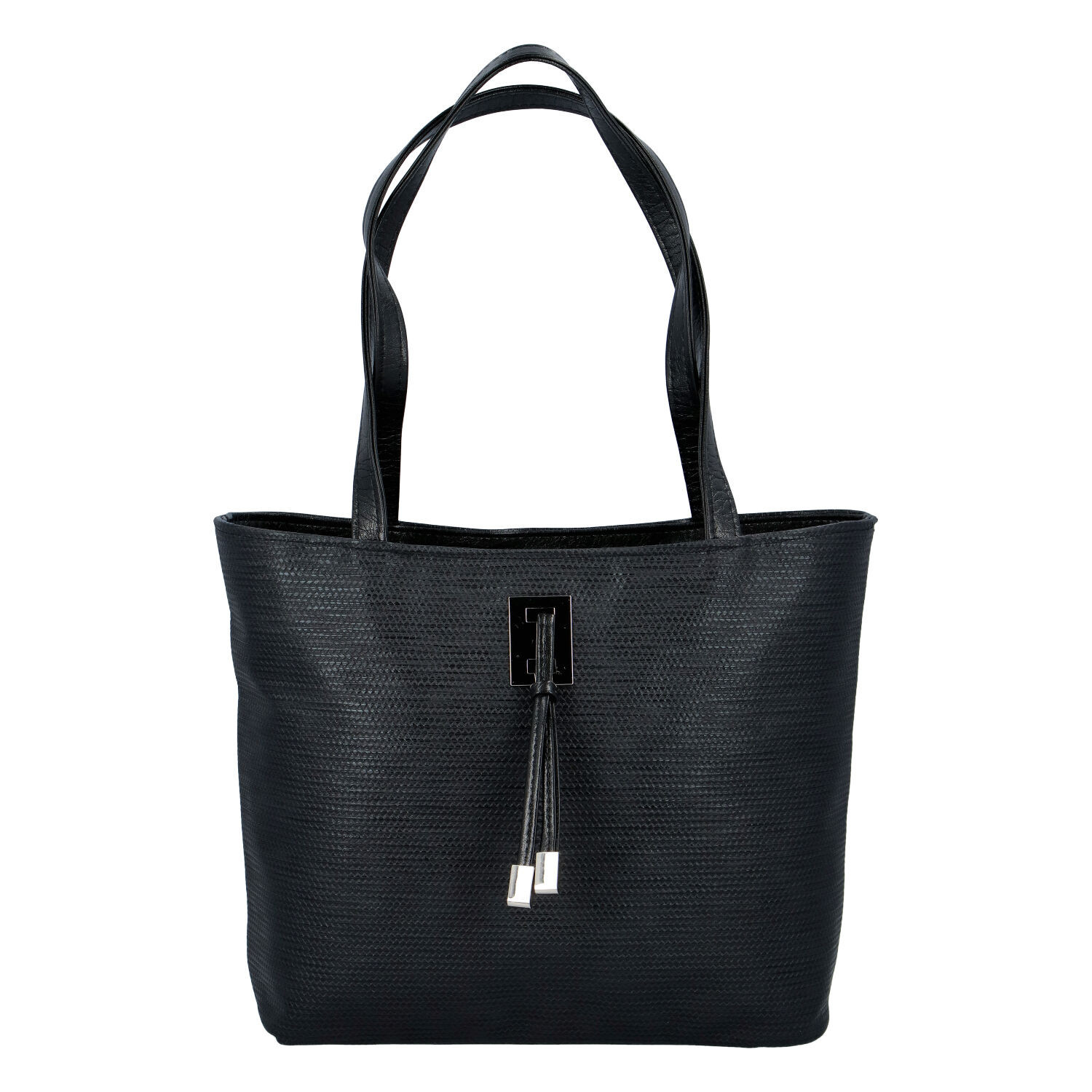 Velká černá vzorovaná dámská kabelka přes rameno - Ellis Huyen JR černá