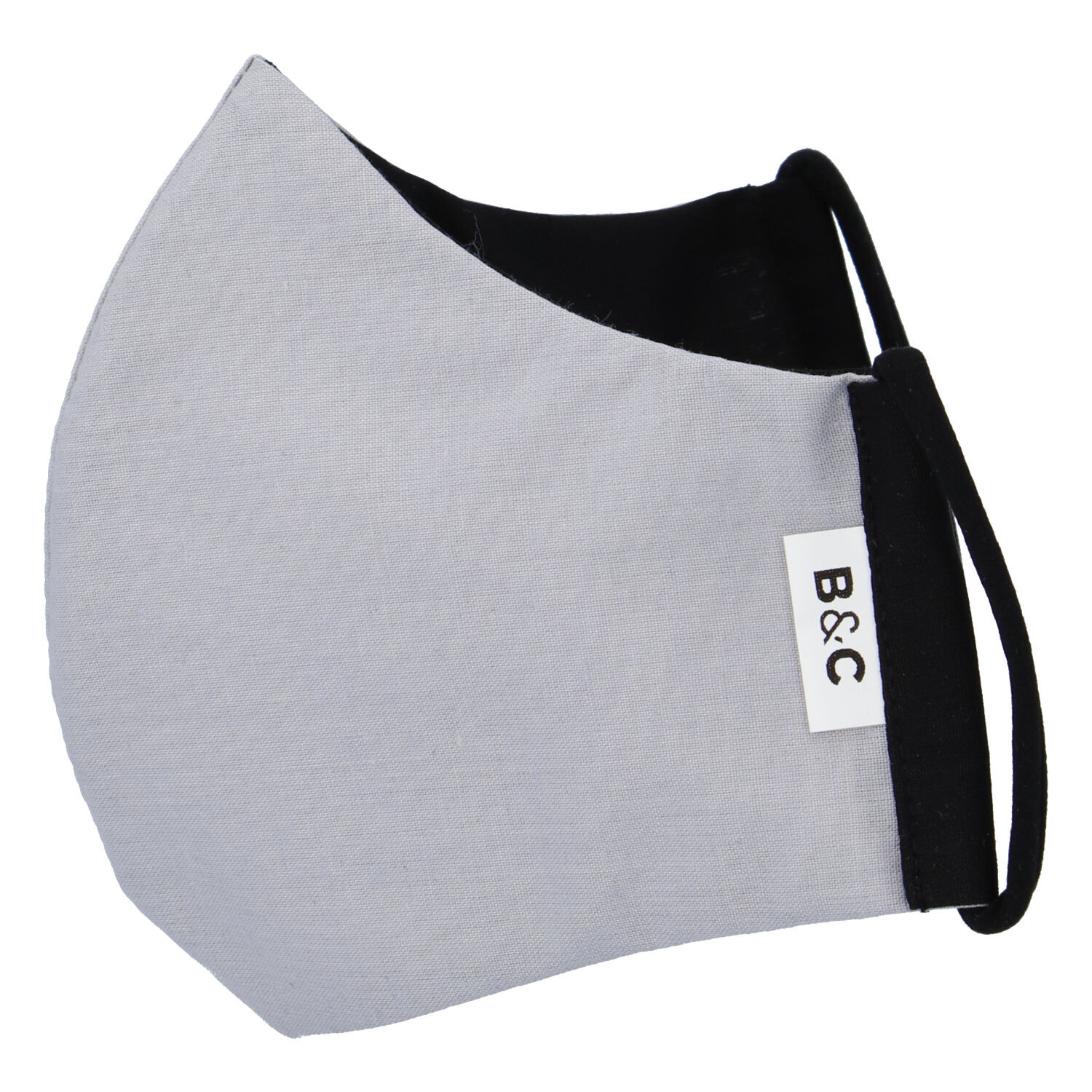 Stylová antibakteriální rouška s ionty stříbra světle šedá - B&C BIOACTIVE L šedá