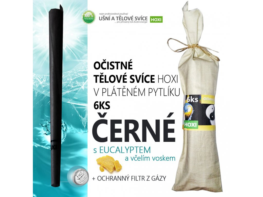 Očistné černé tělové svíce Hoxi