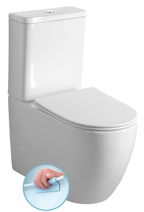 Sapho INFINITY WC kombi, Rimless, spodní/zadní odpad, bílá