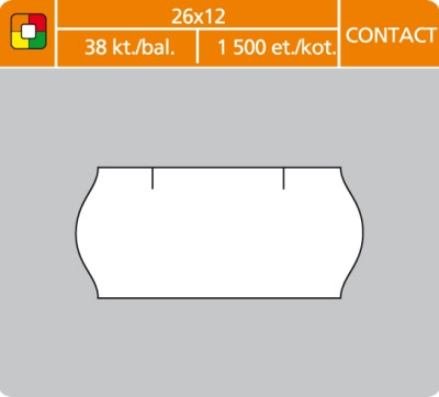 SK Label Cenové etikety CONTACT - 26x12,1500 ks, bílé