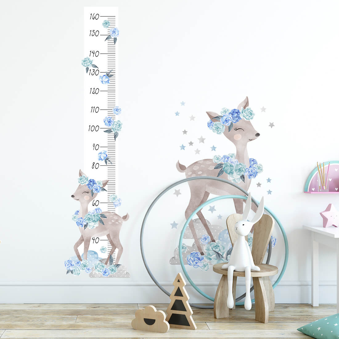 Pastelowe Love Pastelowe Love® samolepka na zeď metr modrý srnec