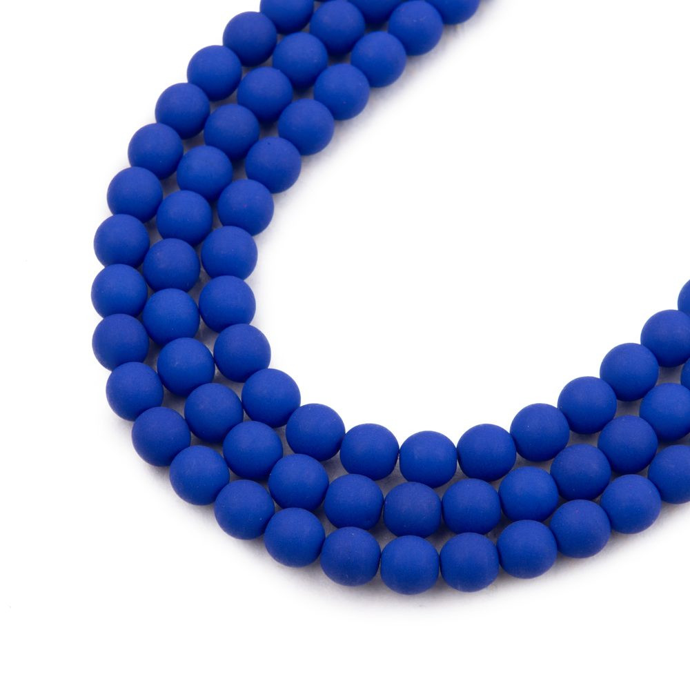 Estrela České mačkané korálky Estrela NEON 4 mm tmavě modré - 45 ks