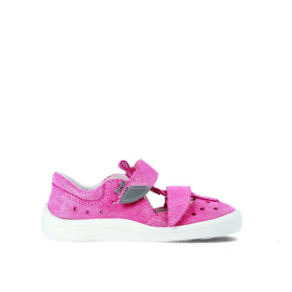 BEDA SANDÁLY BF 0001/SD/W/TS JANETTE Pink Sparkle Dětské barefoot sandály - 23