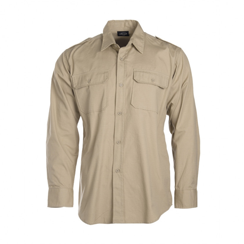 Košile Tropical s dlouhým rukávem - khaki, S