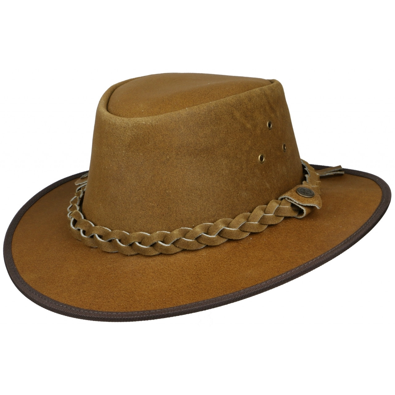 Klobouk kožený Rugged Earth Hooley - světle hnědý, M