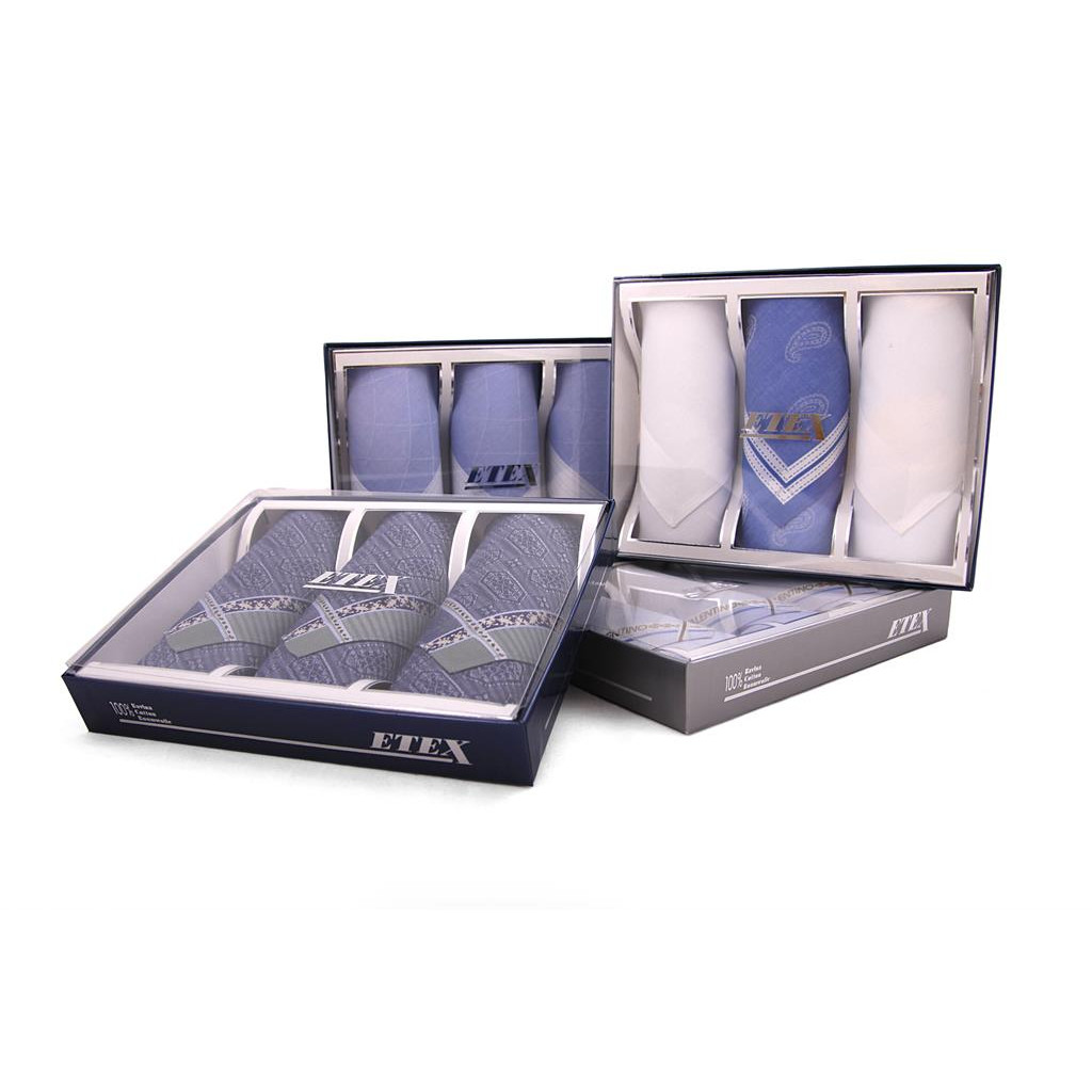Pánské luxusní žakárové kapesníky Etex M05 3 ks - různé barvy