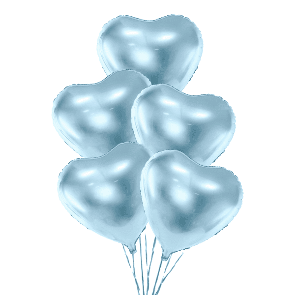 Balónkový set - srdíčka světle modré 5 ks 45cm