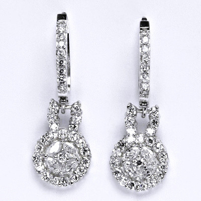 Stříbrné náušnice, syntetický zirkon, náušnice ze stříbra, zapínání na patent, váha 5,61 g