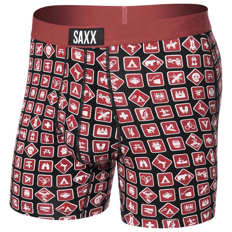 Boxerky Saxx Ultra Super Soft Boxer Brief Fly Velikost: L / Barva: červená/černá