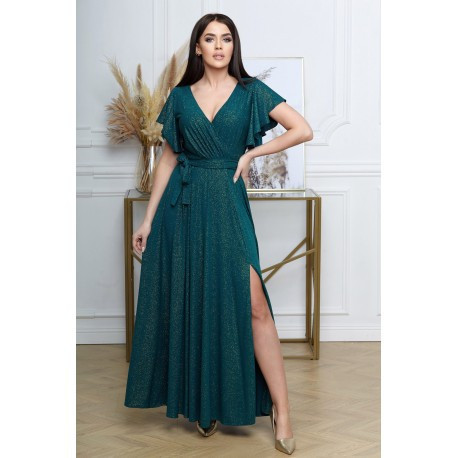 Dámské společenské šaty SANDRA zelené, Velikost 46, Barva Zelená BF 0030052