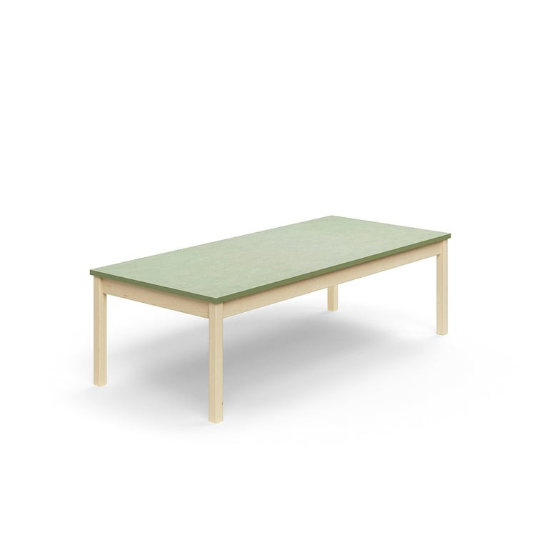 Stůl DECIBEL, 1800x800x530 mm, akustické linoleum, bříza/zelenošedá